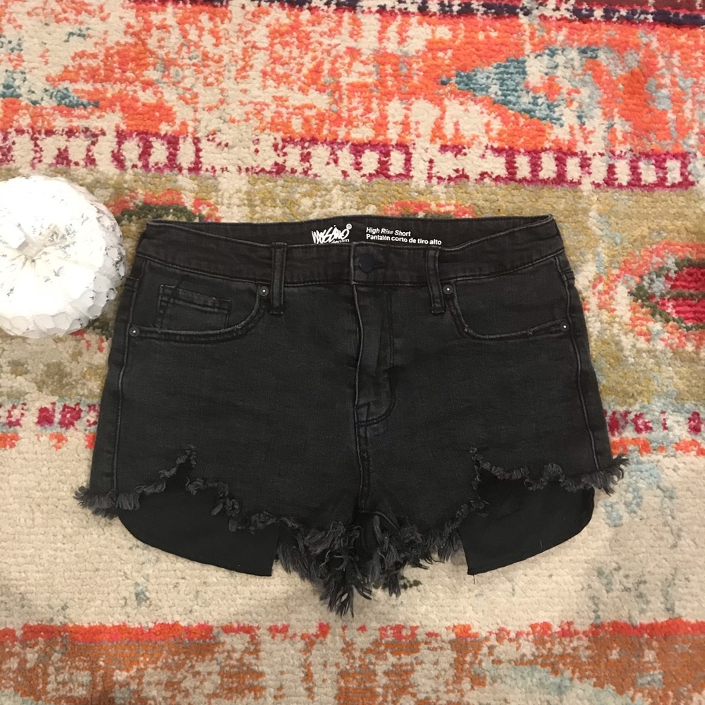 Black jean shorts
